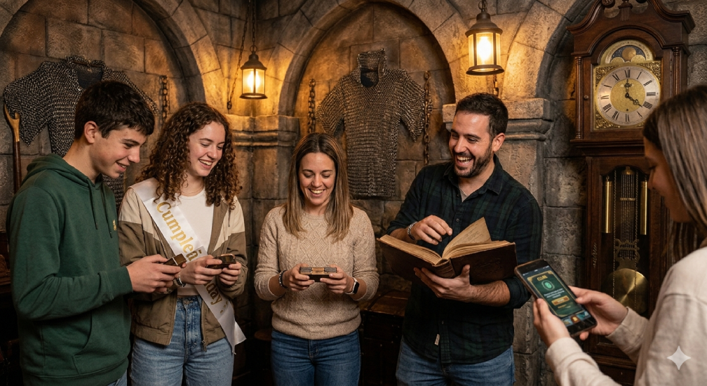 cumpleaños escape room en Bilbao La Abadía de Atxuri | adultos celebrando